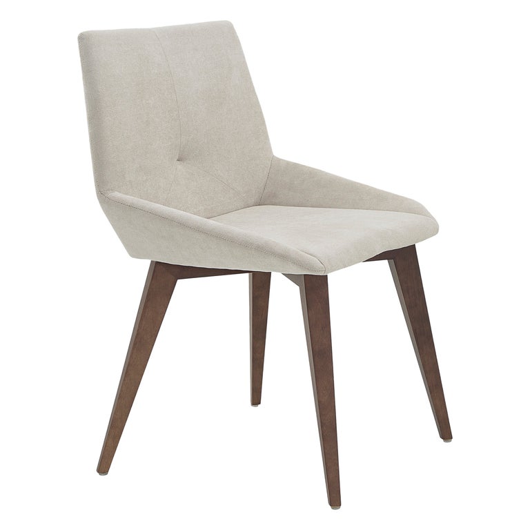 Geometric Cubi Dining Chair with Walnut Base and Light Gray Fabric Chair  Seat For Sale at 1stDibs | cubi chair
