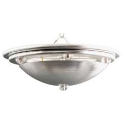 Machine Age Style Silver-Tone Plafonnier Flush Mount