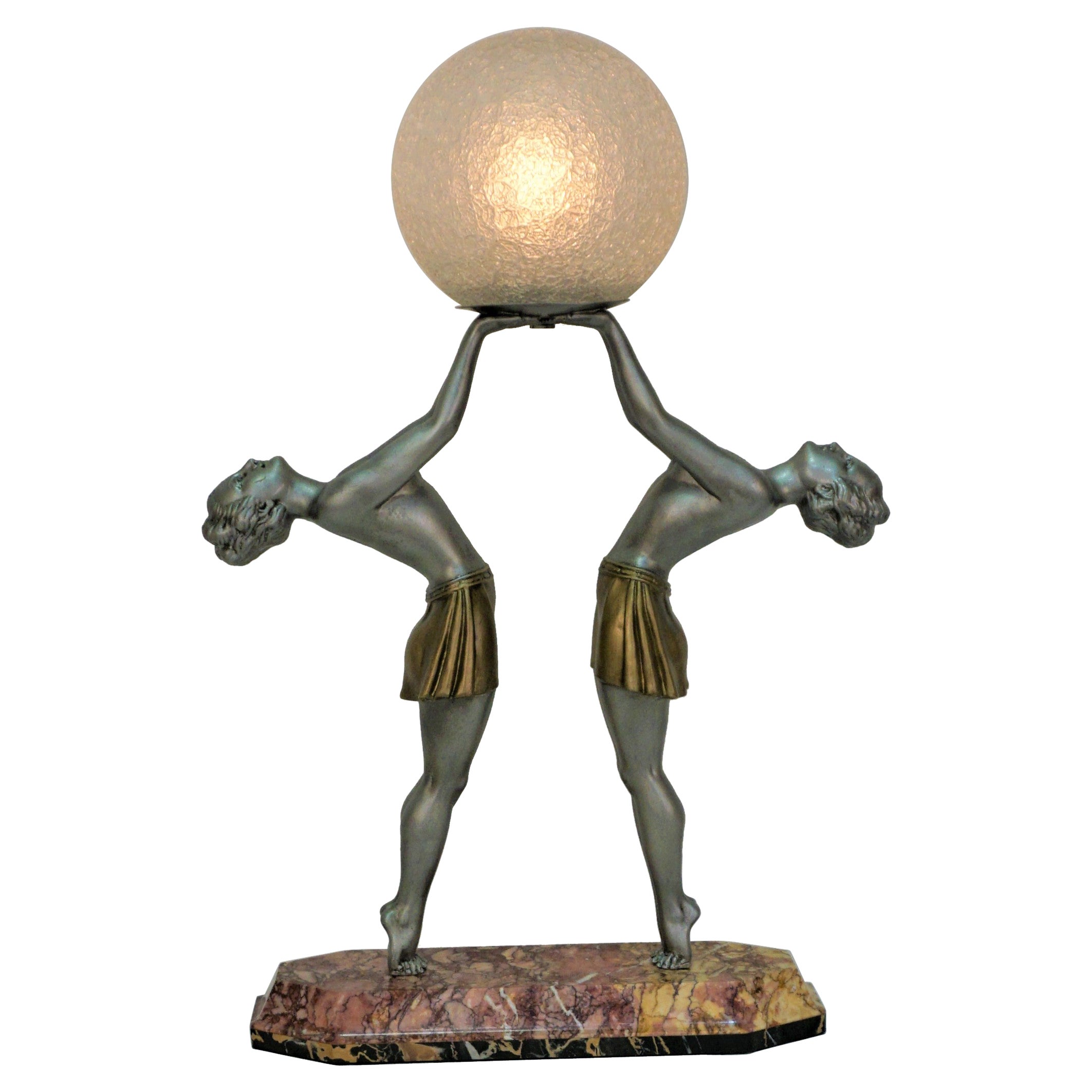 French Art Deco Figural Table Lamp