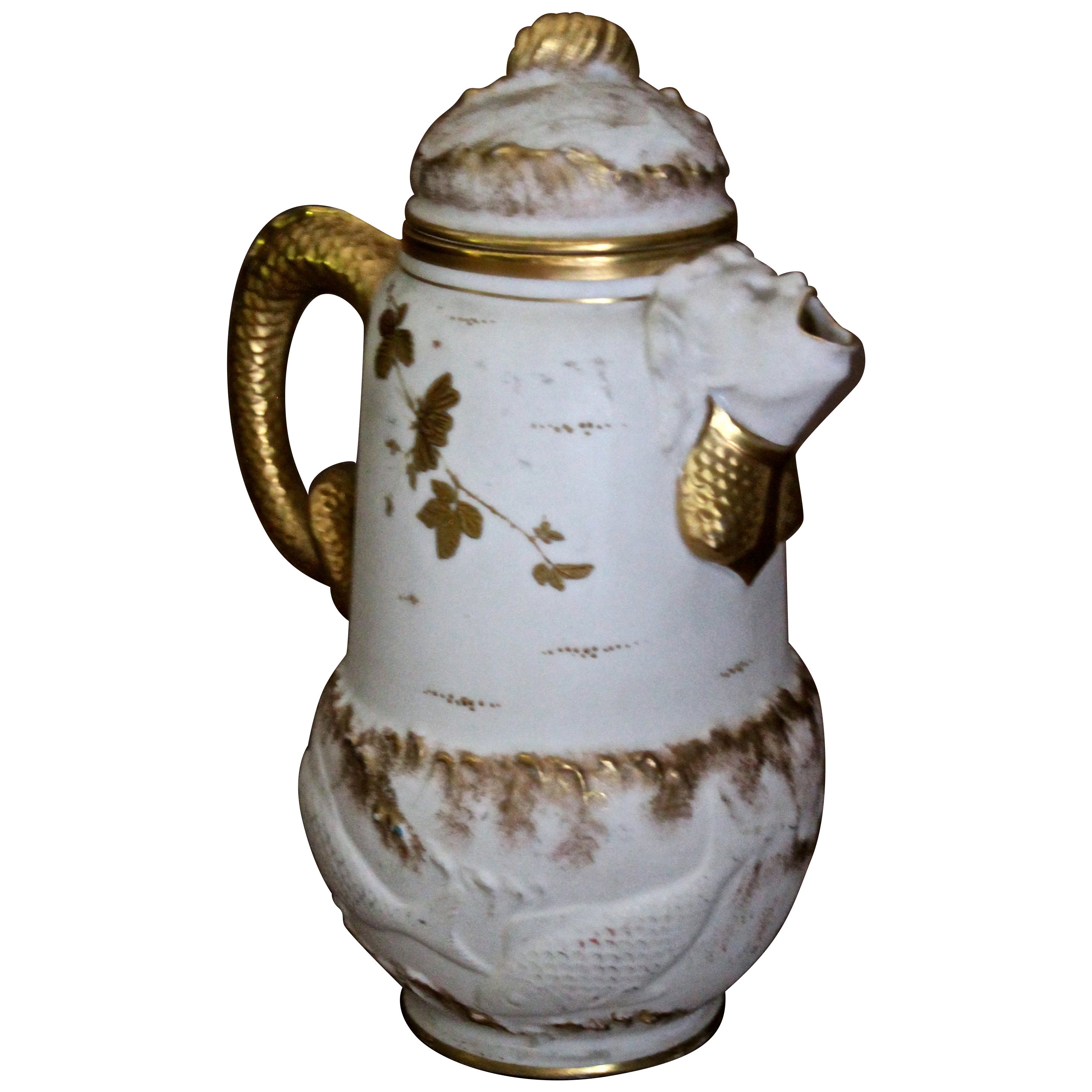 Ceramic Art Company C.A.C. (Ott & Brewer)  Belleek Mocha Pot For Sale