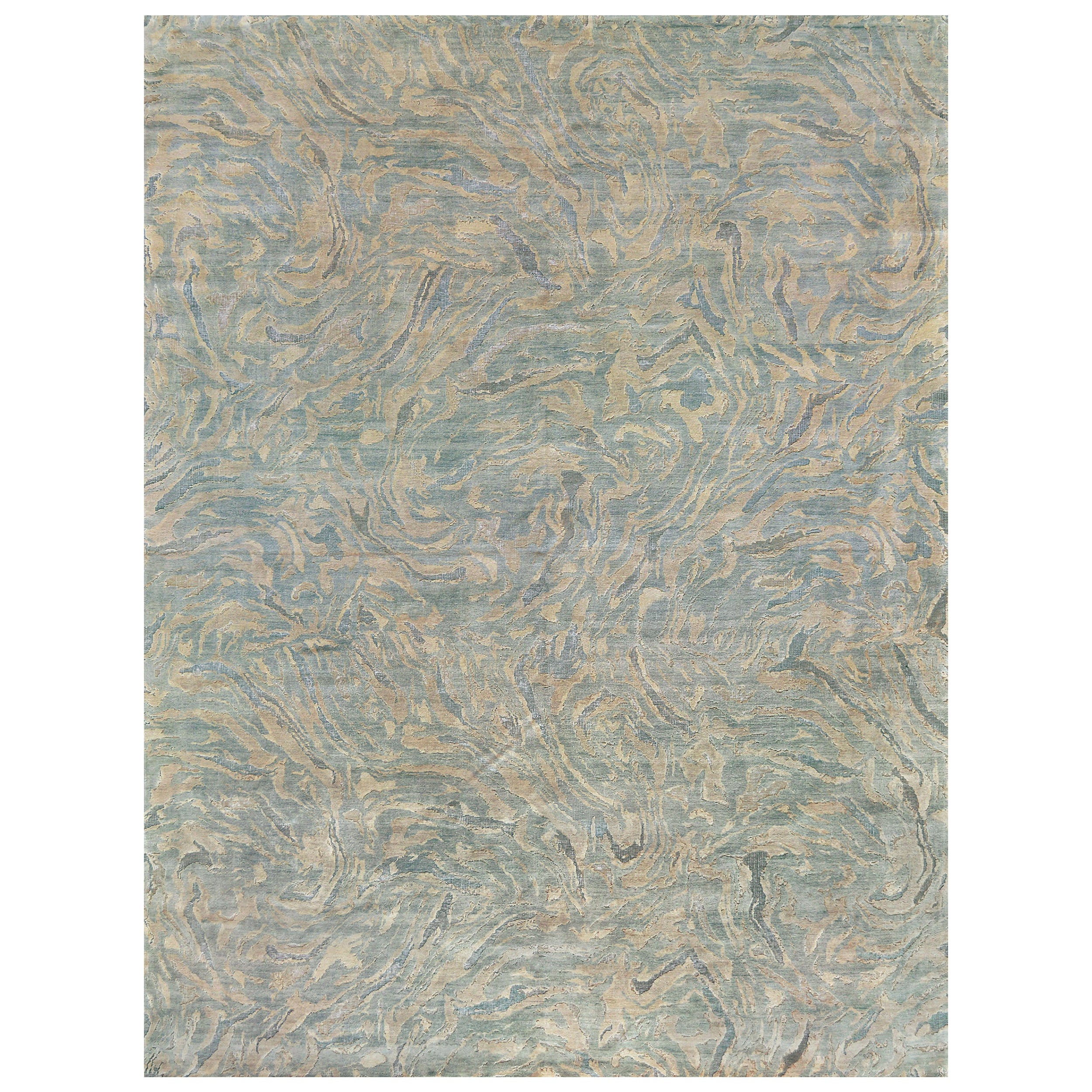 Handwoven High-Low Wool Abstract Rug