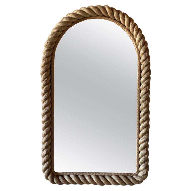 Large Rope Mirror Audoux Minet Circa, Mirror With Rope Around It