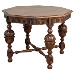 Ancienne table d'extrémité octogonale française de la Renaissance