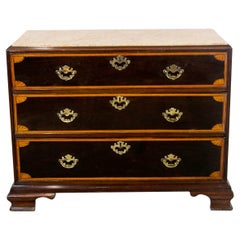 Antique English Marble Top Inlaid Chest