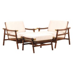 Vintage Four Superb Restored Loungers by John Wisner for Ficks Reed, circa 1954