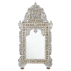 Antique Levantine Mother of Pearl Inlaid Mirror, Late 19th/Early 20th Century