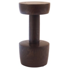Turned Wooden Pedestal #14 in Ebonised Catalpa