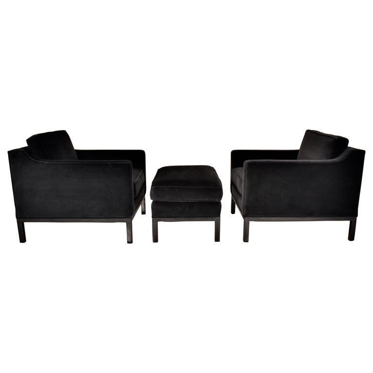 Modernist Arm Chairs with Ottoman For Sale