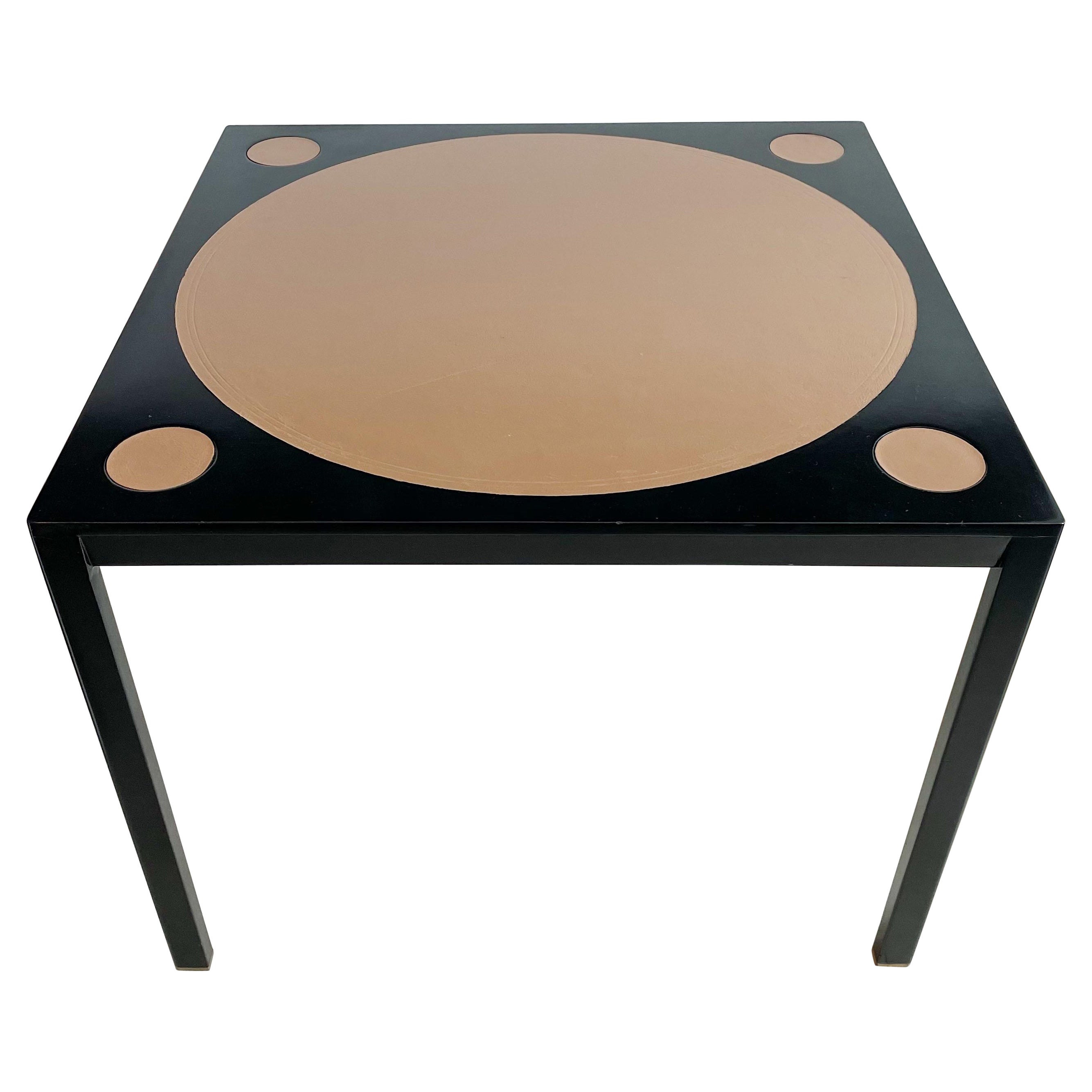 Edward Wormley for Dunbar Leather Top Lacquered Game Table