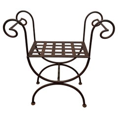 Curule Style Iron Bench
