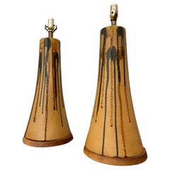 Pair of Drip Glaze Ceramic Lamp