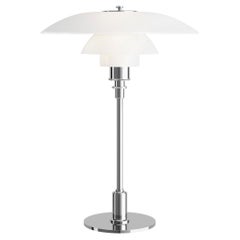 Lampada da tavolo "PH 3½-2½" di Poul Henningsen in cromo e vetro opalino per Louis Poulsen