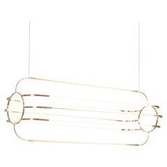 Large Daniel Becker 'Charlotte' Brass Sculptural Chandelier for Moss Objects