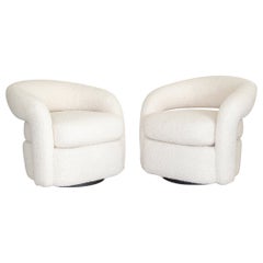 Pair of Curved Back Swivel Chairs