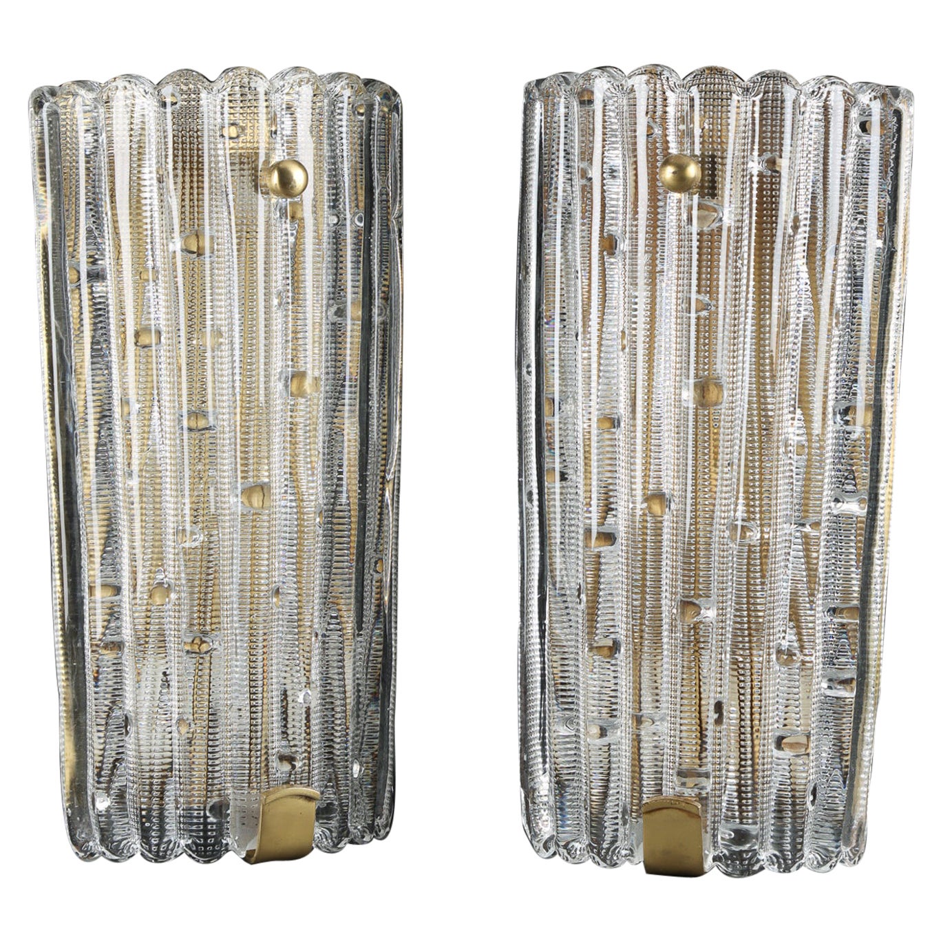 Pair of Large Wall Lights by Orrefors