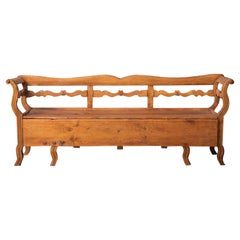 Antique Swedish Country Style Pine Bench 19th Century