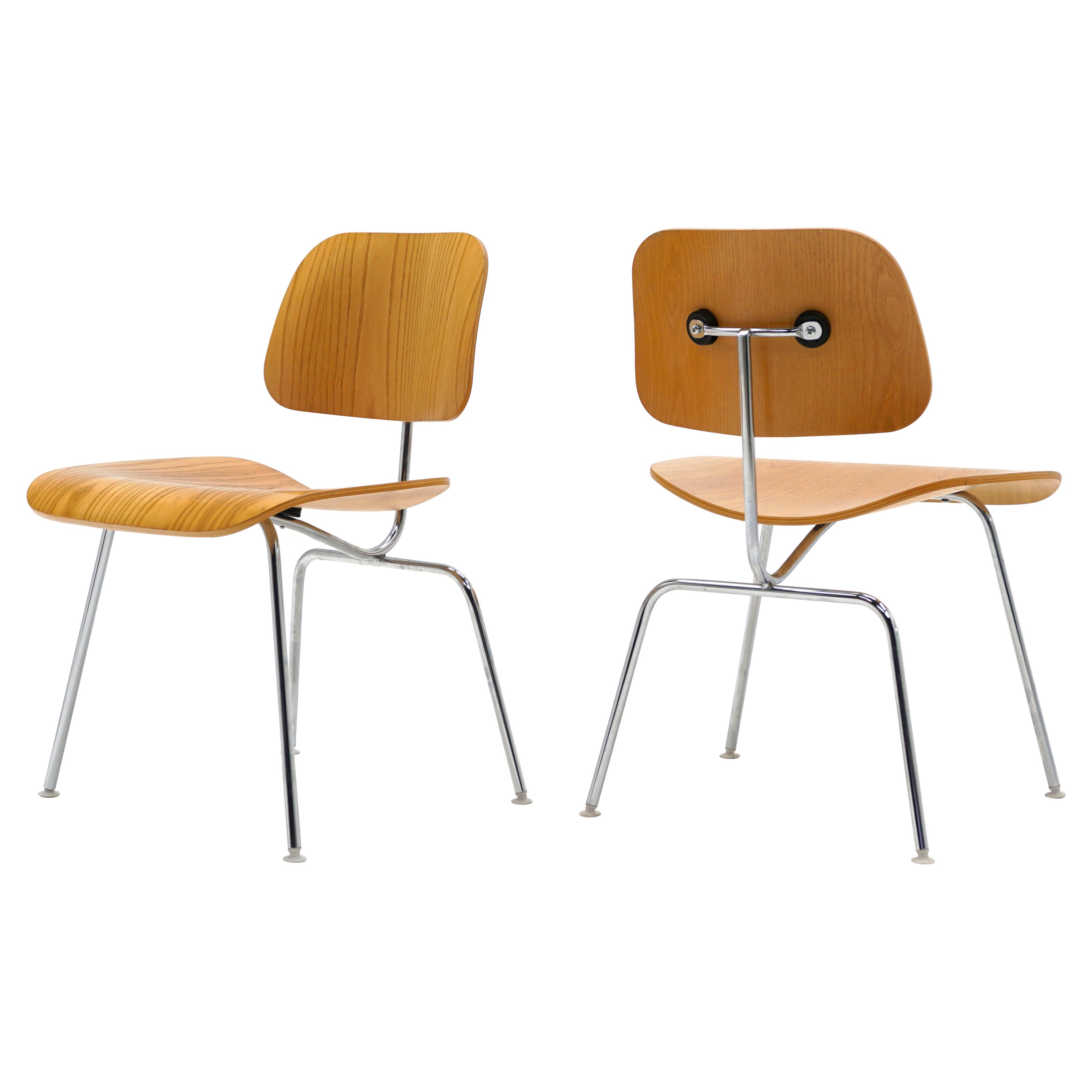 Pair of Charles and Ray Eames for Herman Miller DCMs in White Ash