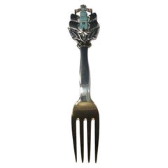 Anton Michelsen Christmas Fork 1930 in Gilded Sterling Silver