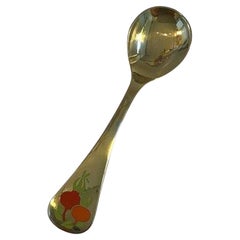 Vintage Georg Jensen Annual Spoon 1996 in Gilded Sterling Silver with Enamel