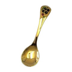Georg Jensen Annual Spoon 1995 in Gilded Sterling Silver with Enamel