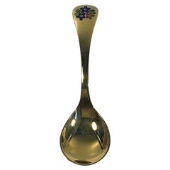 Georg Jensen Annual Spoon 1992 in Gilded Sterling Silver with Enamel