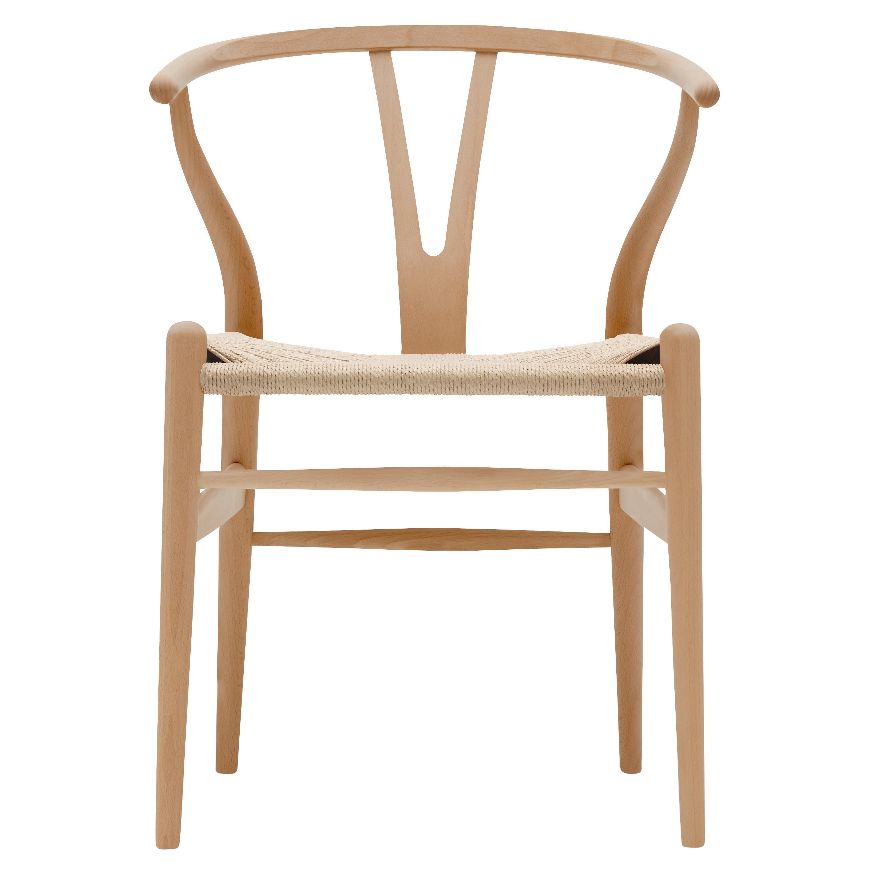 CH24 Wishbone Chair in Beech Lacquer with Natural Papercord Seat by Hans Wegner