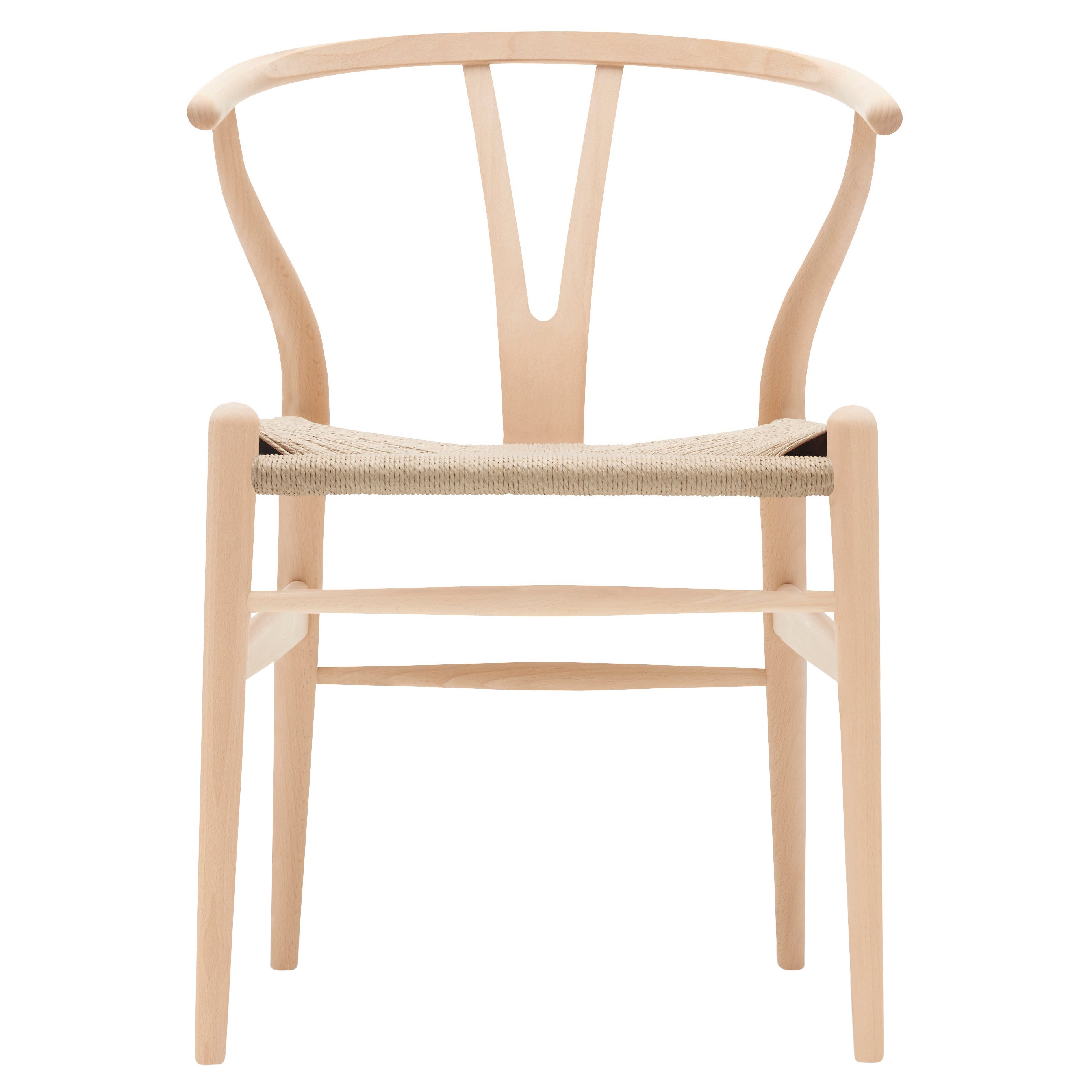 CH24 Wishbone Chair in Beech Soap with Natural Papercord Seat by Hans Wegner