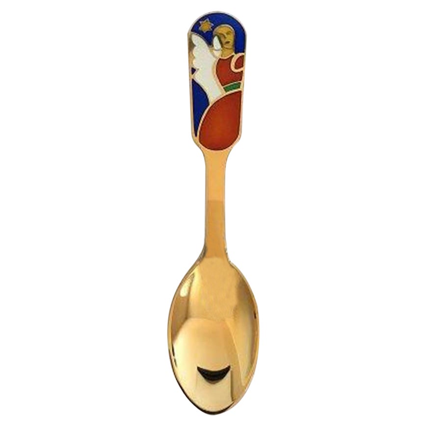 Anton Michelsen Gilded Sterling Silver Christmas Spoon 1989 For Sale