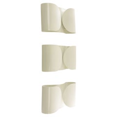 Set of Three White Foglio Wall Lamps by Tobia Scarpa for Flos, 1960s