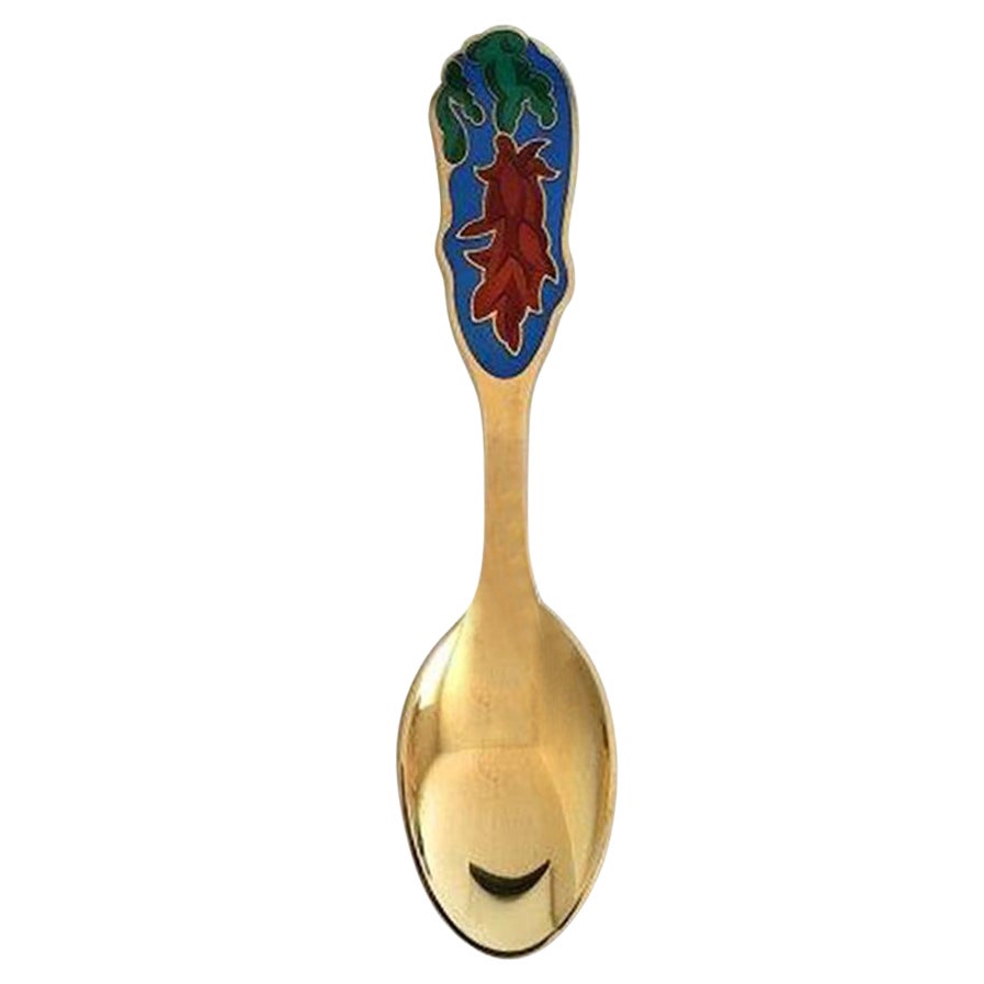 Anton Michelsen Gilded Sterling Silver Christmas Spoon 1994 For Sale