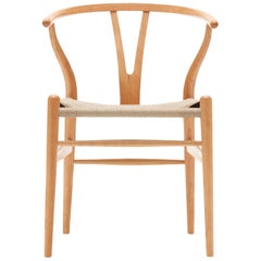 CH24 Wishbone Chair in Cherry Oil with Natural Papercord Seat by Hans Wegner