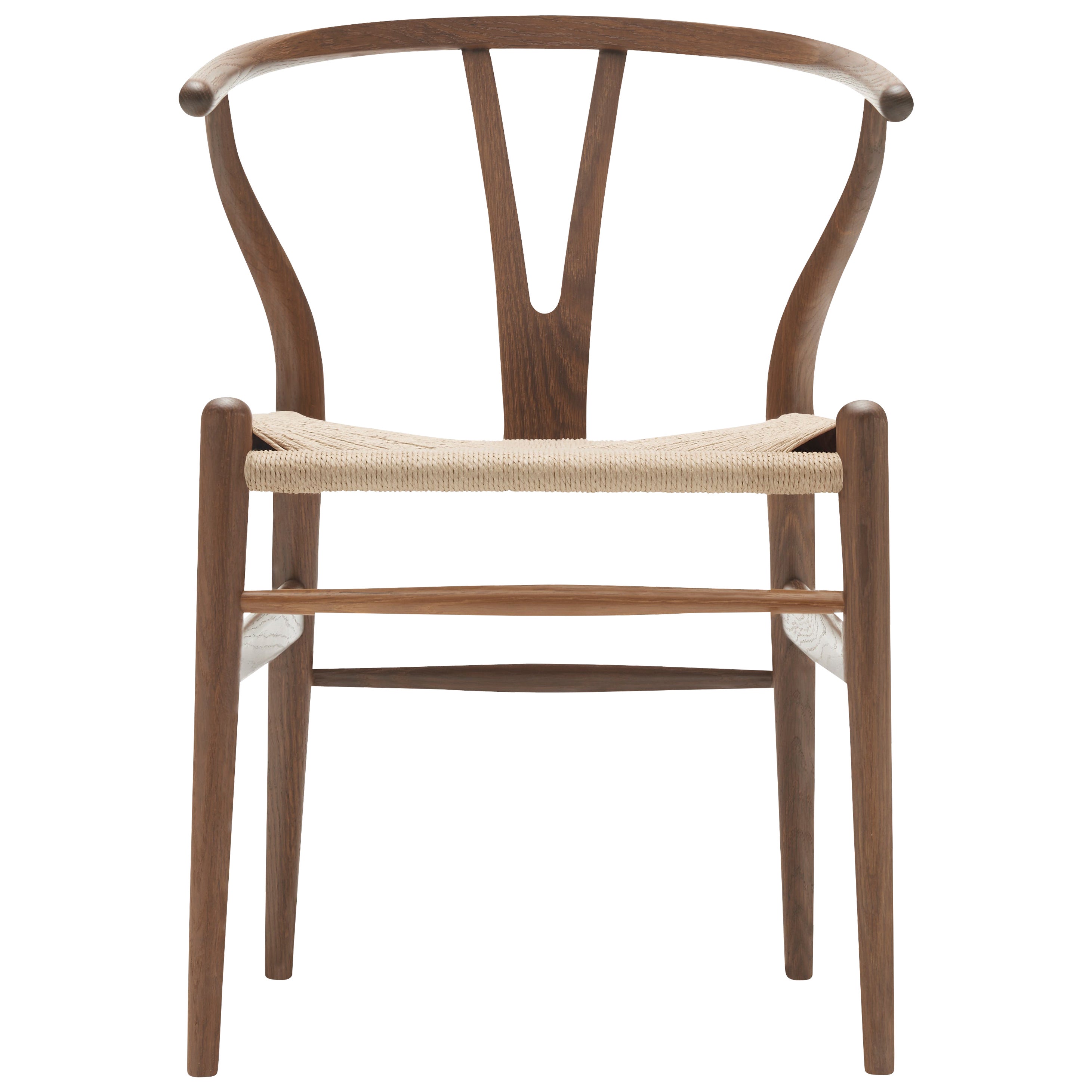 CH24 Wishbone Chair in Oak Smoked Stain & Natural Papercord Seat by Hans Wegner