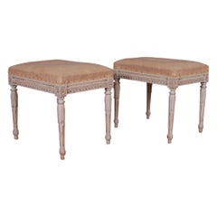 Pair of Swedish Carved Stools