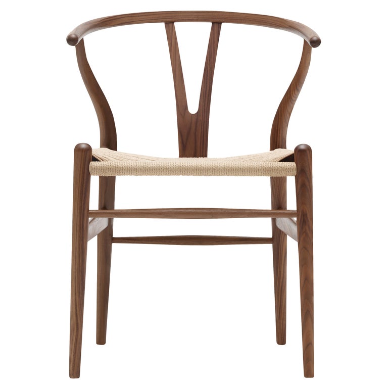 CH24 Wishbone Chair in Walnut Oil with Natural Papercord Seat by Hans Wegner For Sale at 1stDibs