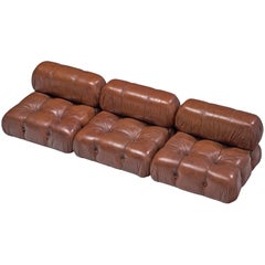 Mario Bellini 'Camaleonda' Modular Sofa in Brown Leather
