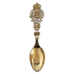 Anton Michelsen Commemorative Spoon in Gilded Sterling Silver from 1923