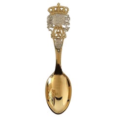 Anton Michelsen Commemorative Spoon in Gilded Sterling Silver from 1912