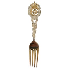 Anton Michelsen Commemorative Fork in Gilded Sterling Silver from 1903