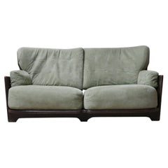 Retro Eboinsed Oak Guillerme et Chambron French Mid-Century 'Denis' Two Seater Sofa