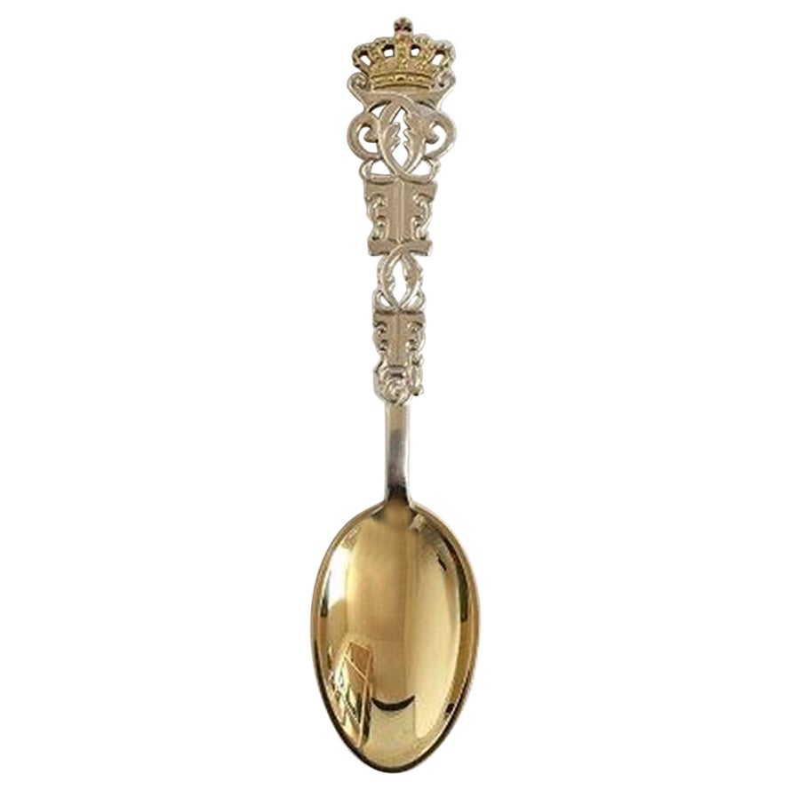 Anton Michelsen Commemorative Spoon in Sterling Silver from 1899 For Sale