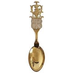Anton Michelsen Commemorative Spoon in Gilded Sterling Silver from 1914