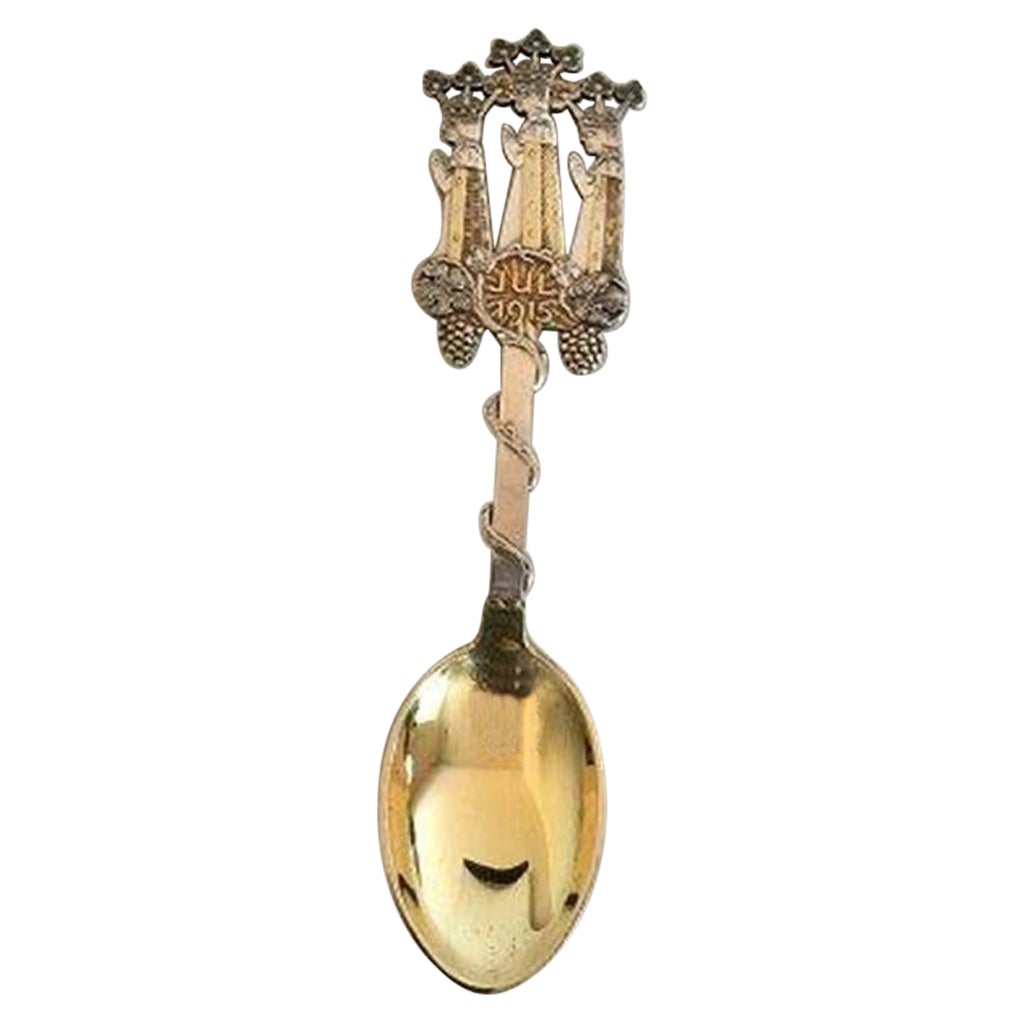 Anton Michelsen Christmas Spoon 1915, in Gilded Sterling Silver For Sale