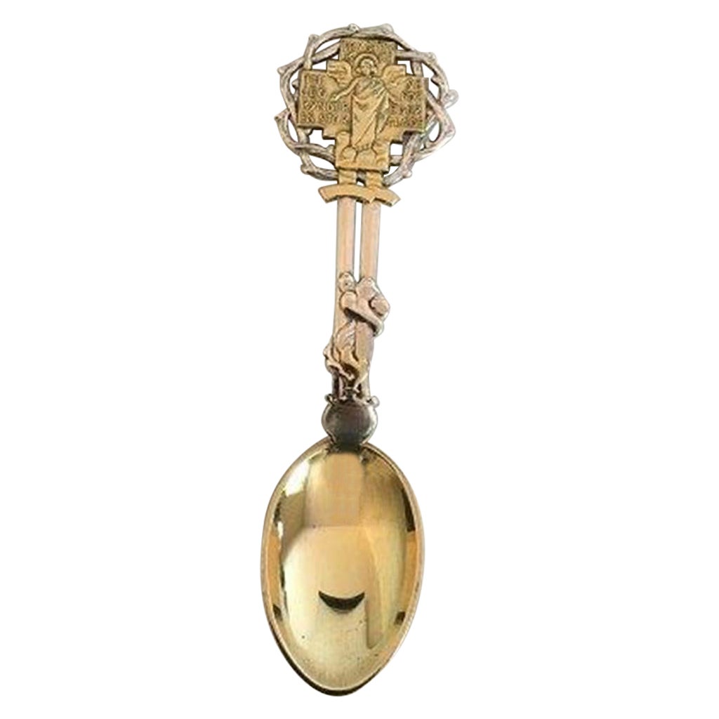Anton Michelsen Christmas Spoon 1914, in Gilded Sterling Silver For Sale