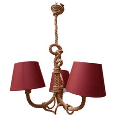 Audoux-Minet Mid-Century French Rope Chandelier