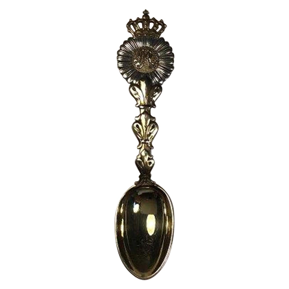 Anton Michelsen Commemorative Spoon in Gilded Sterling Silver from 1921 For Sale