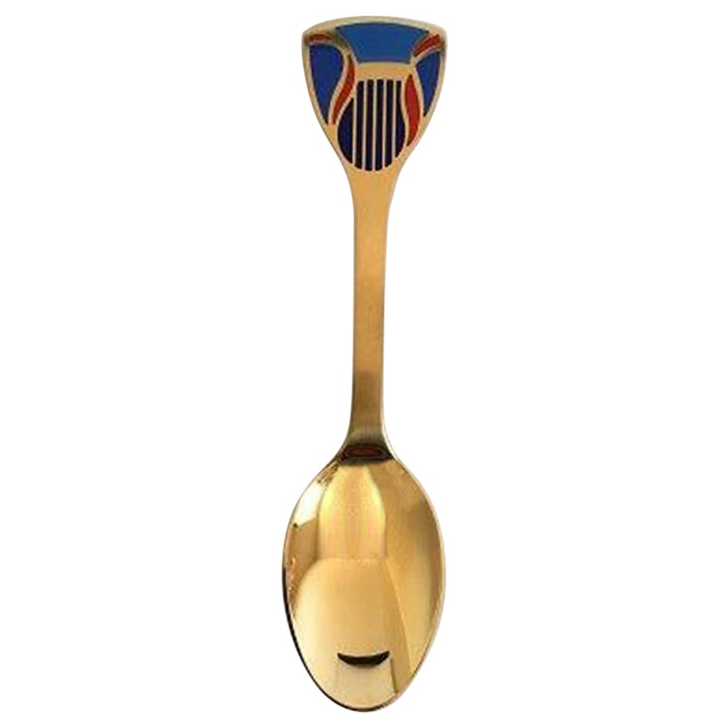 Anton Michelsen Christmas Spoon 2007 in Gilded Sterling Silver with Enamel For Sale