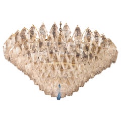 Extraordinary Large Poliedri Murano Glass Ceiling Light or Chandelier