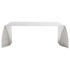 Adolfo Abejon Contemporary Rationalist Design Stainless Steel Kate Coffee Table
