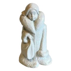 Bing & Grondahl Undecorated Figurine of Girl with Bag