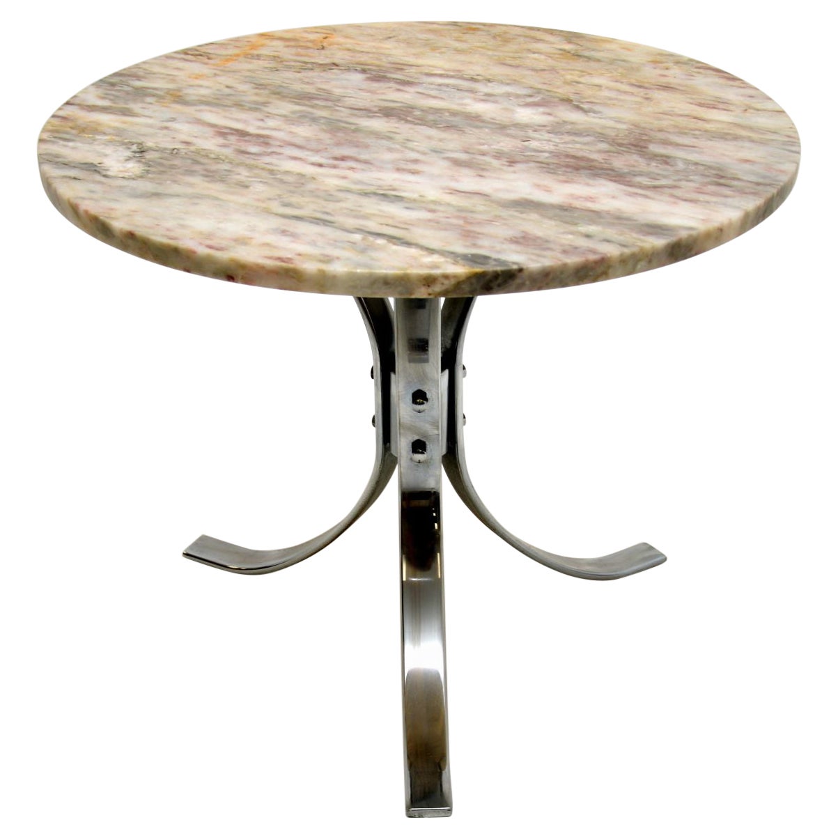 Vintage Marble and Chrome Coffee Table at 1stDibs